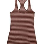 lululemon Women's Burgundy Red White Stripe Cool Racerback Tank Top size 2 Photo 0
