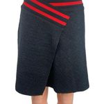 Maje  Black Jispe Textured Asymmetric Elastic Waist Pull On A-Line Mini Skirt L Photo 0