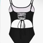 Amazon Cut Out Front Swimsuit Lace Up Back High Cut Monokini One Piece Large Photo 5