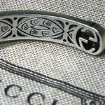 Gucci Interlocking GG Cuff Bracelet Ag 925 645570 J8410 9071 Photo 4