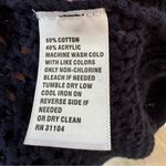 Crown & Ivy  Open Knit Cowl Neck Poncho Oversized One Size Fits Most Navy‎ Blue Photo 6