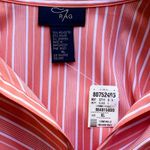 NWT ~ RAG Coral Orange & Pink Stripe Fitted Long Sleeve Blouse ~ Women's Size XL Photo 6