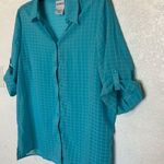 Bonworth  Blue Button-Down Shirt Women’s Lightweight Blouse Size LP (12-14) Photo 2