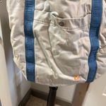 American Eagle Y2K  Outfitters White‎ Shoulder Bag Tote Cloth Ivory Blue Large Photo 3