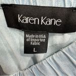 Karen Kane  Light Denim Blue Seascape Off Shoulder Tie Sleeves Blousy Peasant Top Photo 11