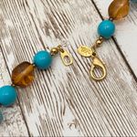 J.O.A. Rivers Dyed Turquoise/Amber Glass Necklace Photo 8