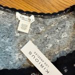 Kirious  LA Women’s Large Black Floral Ruffle Thermal Knit Long Sleeve Crop Top Photo 7