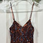 AQUA  Hippie Boho Orange Navy Blue Strappy Maxi Dress SMALL Feminine Photo 2