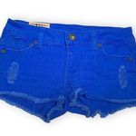 1st Kiss Womens Juniors Shorts Size 0 Blue Denim Cutoff Shortie Short Distressed Photo 0