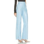 Nanushka Silke Pants in Azure Small New Womens Vegan Faux leather Blue Trousers Photo 1