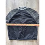 Fabletics  Tia Bomber Jacket Athletic Activewear‎ Black White Striped Size Medium Photo 6