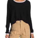 Cloth by Design New Convertible Side Slit Sweater Contrast Trim Black Purple Photo 0