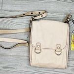 Nwt Italian leather gianni conti cream cross body bag purse with metal hardware Tan Photo 0