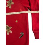 Shenanigans VINTAGE Womens Sweater S Red Gingerbread Men & Candy Canes Pattern Photo 4