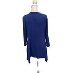 Premise  royal blue size small 3/4 sleeve shark bite hem neck cutouts worn 1x EUC Photo 1