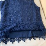 Laundry by Shelli Segal Los Angeles Top Sleeveless Crochet Blue Size Medium Photo 8