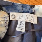 Lila Rose Blue Floral Long Sleeve Cinched Waist Mini Dress – Size 6 Photo 2