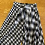 MISA Los Angeles  Gingham Black White Fringe Hem Coastal Pleated Wide Leg… Photo 4