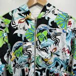 One World Special Issue Y2K 100% Cotton Bold Colorful Floral Print Zip Up Hoodie Photo 9