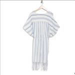 frame denim FRAME Striped Cotton Gauze Cover Up‎ Dress, Beach Dress, Blue & White, One Size Photo 3