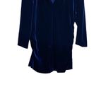 Vince Camuto Ruched Side Velvet Blouse Blue Size XL Holiday Formal Party Glam Photo 6