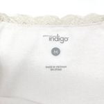 Y2K Lace Trim Womens Tank Top Medium Ribbed Stretch Coquette Preppy Retro Soft White Photo 5