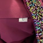 Sherri Hill Plum Two-piece taffeta A-line gown with high neck beaded bod… Photo 10