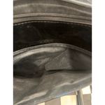 Vintage Black Patent Leather Shoulder Bag Purse Flap Gold Buckle Genesis Photo 6