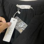 TALULAH NEW! Aritzia  Black linen blend button front romper with pockets Small Photo 2