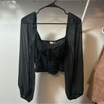 Ever B Corset Smocked Blouse Black LARGE Photo 1