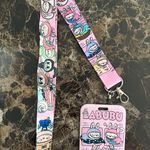 Labubu ID card badge holder lanyard Pink Photo 0