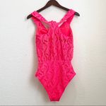Aerie  Off the Shoulder Neon Pink One Pc Swimsuit Photo 2