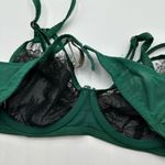 Playful Promises Emerald Green balconette Lace Satin bra size 32C Feminine Sexy Photo 5