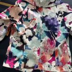 Maggie Boutique Colorful Abstract Crop Jacket Blazer 3/4 Sleeve Size 6P EUC Photo 4