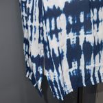 Crosby Blue & White Tie Dye Sleeveless Tie Front Lightweight Summer Rayon Top XL Photo 7