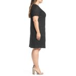 Two by Vince Camuto | XL | Black Wash Stretch Denim Released Hem Shift Dress Photo 1