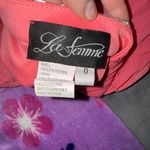 La Femme Coral Strapless Gown perfect for prom Photo 5