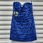 Anny Lee Womens Dress Size Large Blue Strapless Prom Photo 1