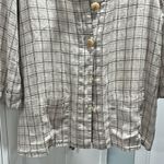 Flax  Beige and Black Plaid Check Linen Summer Jacket, Size M Photo 2