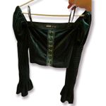 Missguided Misguided Green Long Sleeve Crop Top Photo 0