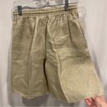 Vintage 80’s tan linen luxury shorts elastic waist beachy breezy coastal Size M Photo 0