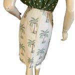 Talbots KHAKI, BROWN & GREEN LINEN & SILK VINTAGE 1990'S MONKEY PRINT SKIRT (10) Photo 4