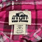 Vintage Old Mill Women’s XL Pink Plaid 100% Cotton Flannel Button Up Shirt Photo 5