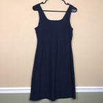 Tommy Bahama  Women’s Bead Sequin Rhinestone Floral Navy Blue Tank A-Line Dress Photo 3