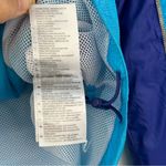 Adidas Blue Windbreaker Rain Slicker Running Jacket Size Medium Sporty Athletic Photo 7