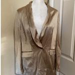 Madewell  Satin Oversized Blazer Matchstick Beige Mid Length 2 Photo 1
