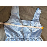 Lulus NWOT  XXL Regal Cutie Light Blue Satin Square Neck Bubble-Hem Mini Dress Photo 4