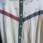 Season Ticket Vintage Floral Polo Knit Top | Lace Detail | Cottagecore Retro Blue Size M Photo 2