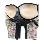 Victoria's Secret Very Sexy Push-Up 36DD Pink Floral Black Lace Corset Bustier Photo 3