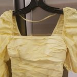 Reformation ππ Joi Ruched Stretch Organic Cotton Top ~ Zest Yellow 2 NWT Photo 9